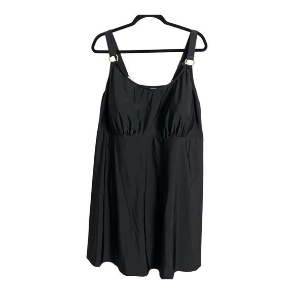 Avenue Dress Women's Plus Size 24 Black Sleeveless Swimsuit swim suit Stretch - Picture 1 of 8